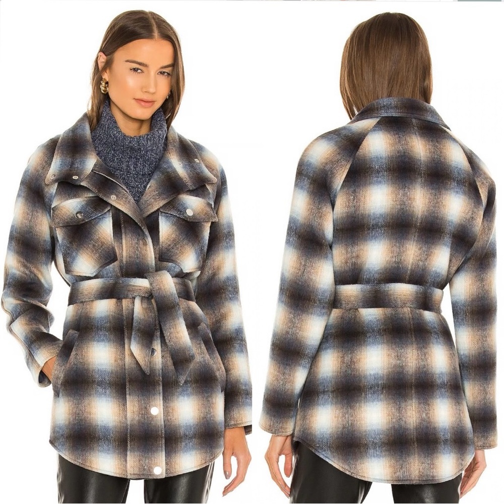 Veronica Beard Amari Plaid Belted Jacket